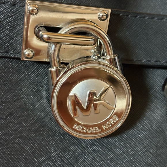 Michael Kors Black Hamilton Satchel with Silver Accents - Picture 2 of 11